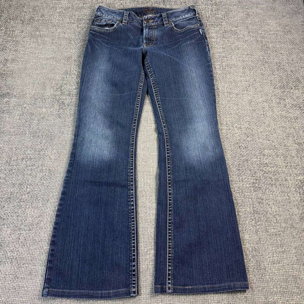 Silver Jeans Suki Bootcut Jeans Womens 31x31.5 Blue Mid Rise Y2K Contrast Stitch